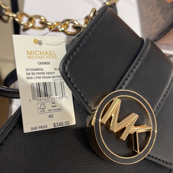 MICHAEL KORS CARMEN SMALL FAUX LEATHER PHONE CROSSBODY BAG - Picture 11 of 16